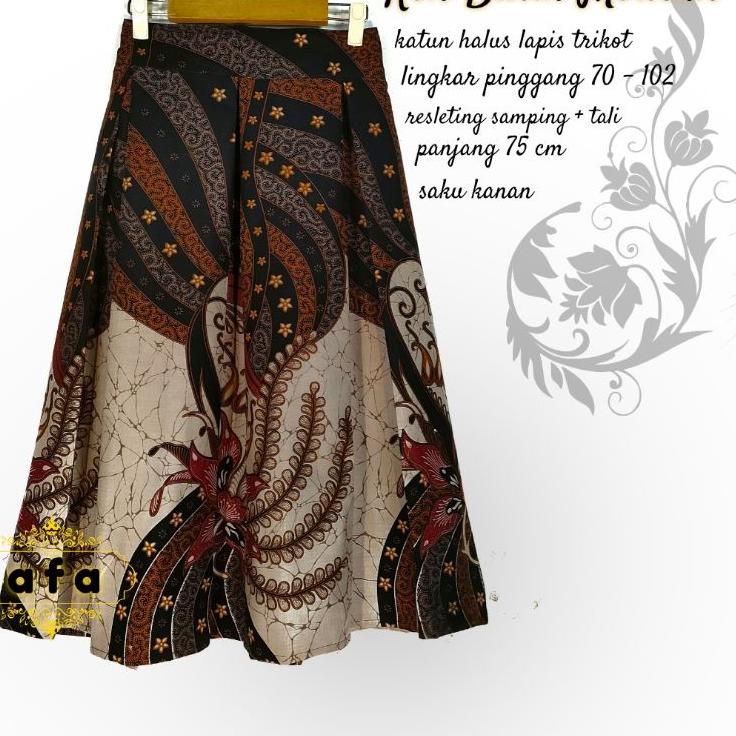 Menarik ROK BATIK MODERN LAPIS TRIKOT / ROK BATIK 7/8 / BAWAHAN BATIK