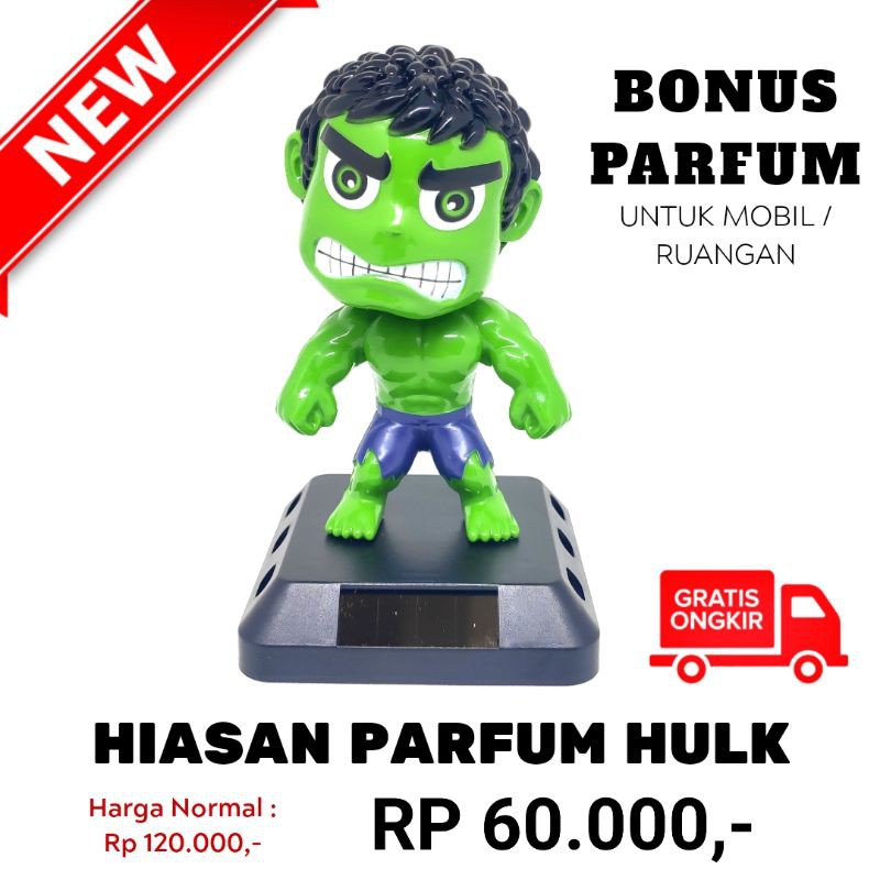 Hiasan Dashboard mobil pajangan ruangan + Bonus parfum Hulk