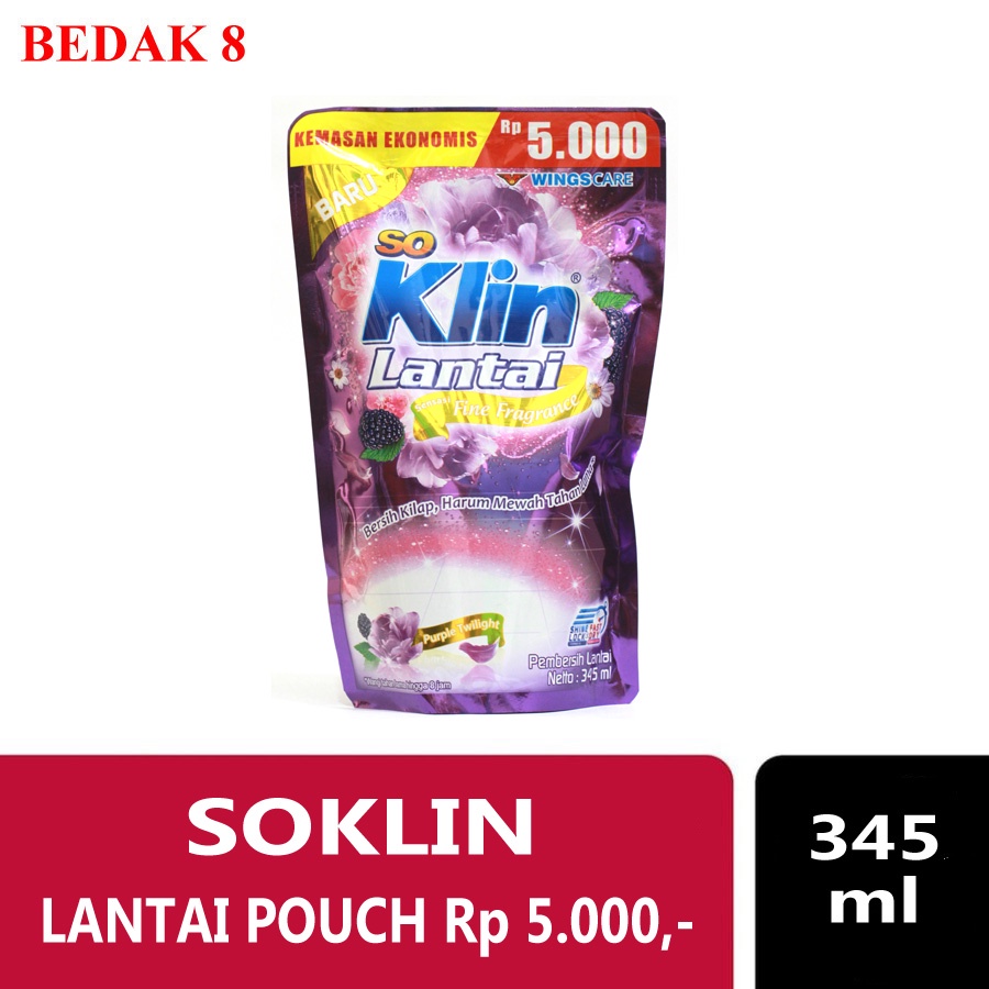 Soklin Lantai Pouch Rp 5.000,-/ So Klin Lantai Refill 345 ml