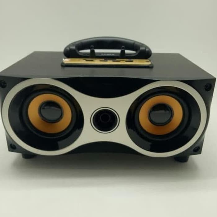 Speaker Bluetooth Portable Fleco F-6 USB Radio FM Motif Kayu Extra Bass Berkualitas Terbaik