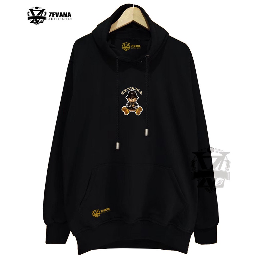 hoodie pria distro original Gambar BEAR Warna HITAM hoodie oversize wanita korea style bahan tebal s