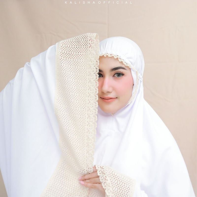 Mukena dewasa traveling premium bahan katun mikro renda panjang ukuran jumbo adem terlaris