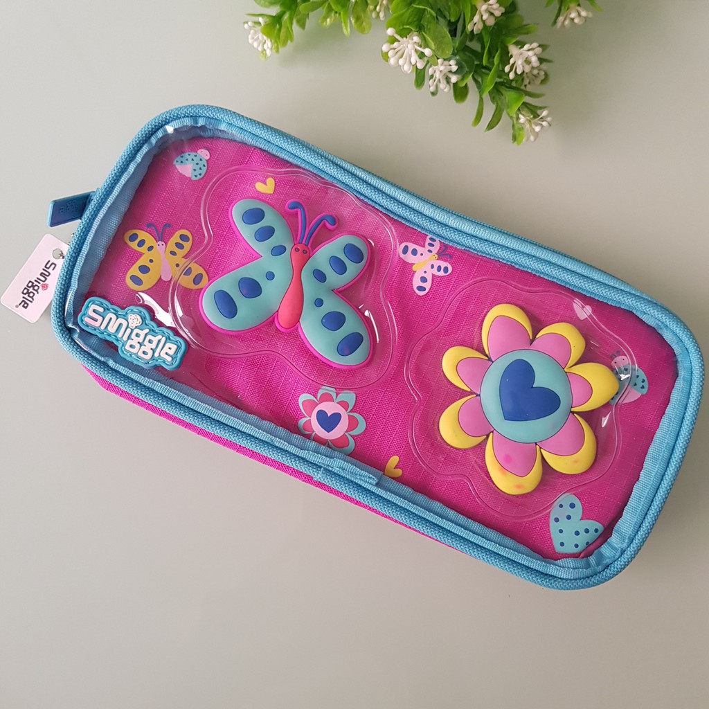 NEW Smiggle Pencil Case See Thru Funky Tempat Pensil 2 Sekat