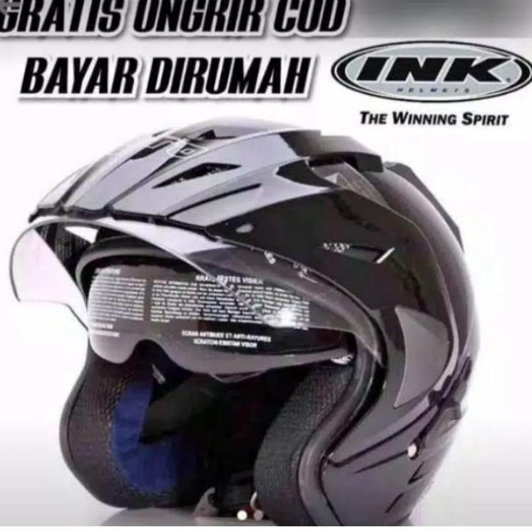 ASV8-2VIF5 HELM INK DOUBLE VISOR ( GRADE ORI )  MERK BMT GARANSI  BUSA TEBAL BER SNI Lagi jual