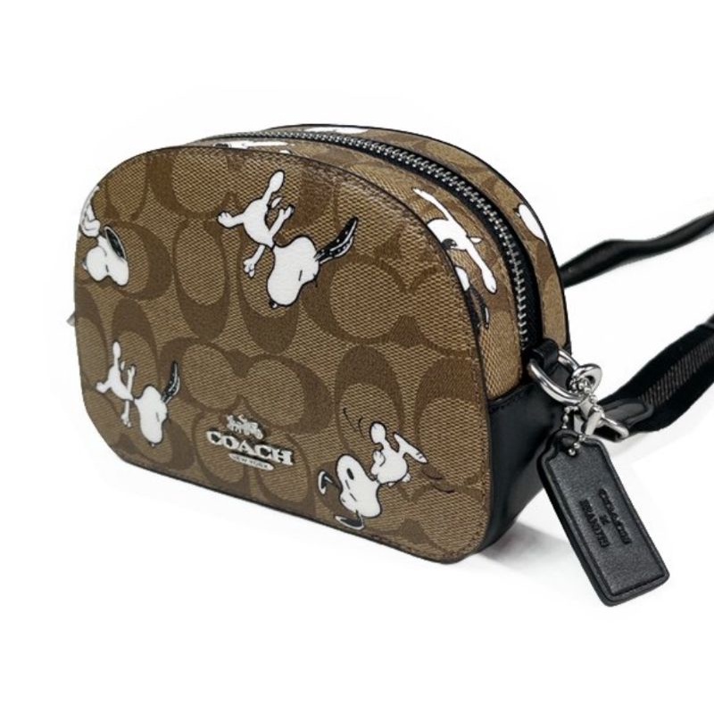 Coach X Peanuts Mini Serena Crossbody In Signature Canvas With Snoopy Print(C4590)