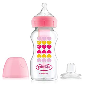Dr Brown PP 2in1 Transition Bottle Options plus Wide Neck + Sippy Spout 270ml (Ready Pilihan Warna)