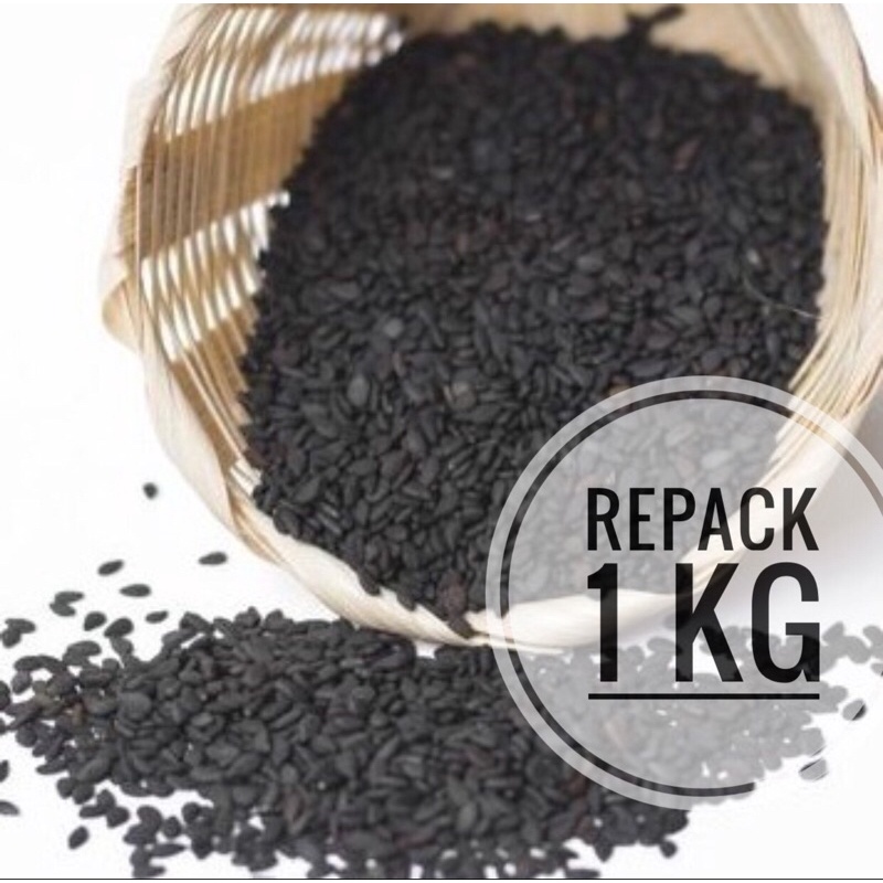 Wijen Hitam Repack 1 kg Black Sesame Seeds