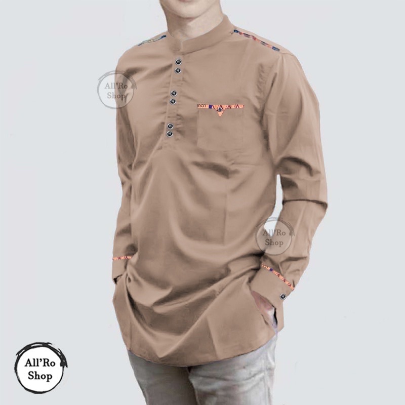 Atasan Baju Koko Muslim M L XL XXL Koko Lebaran RAJA TOJIRO Koko Lengan Panjang Koko Pria Terbaru Termurah Terlaris  ARS 23554