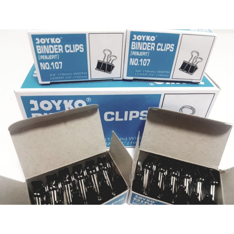 

Harga Grosir ( 1Dus/12 Boxes ) Binder Clip Penjepit JOYKO No.107