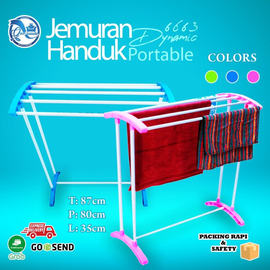 Jemuran Handuk Baju Lipat Portable