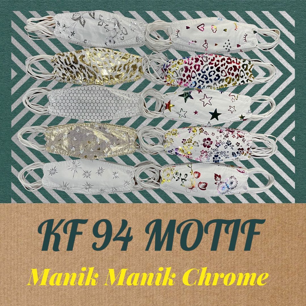 Mouson Masker KF94 Motif / Warna / KF94 Fashion Face Mask Original Pack isi 10 pcs