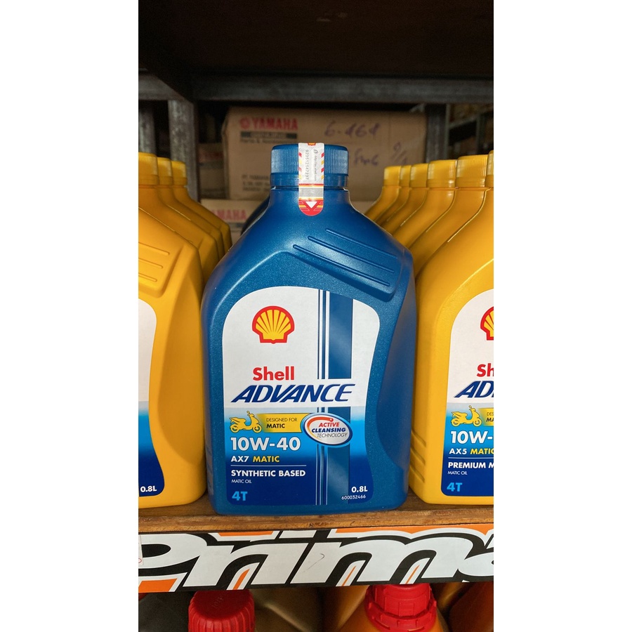 OLI SHELL AX7 SC MATIC ADVANCE 10W 40 0,8 LITER ASLI OLI MOTOR