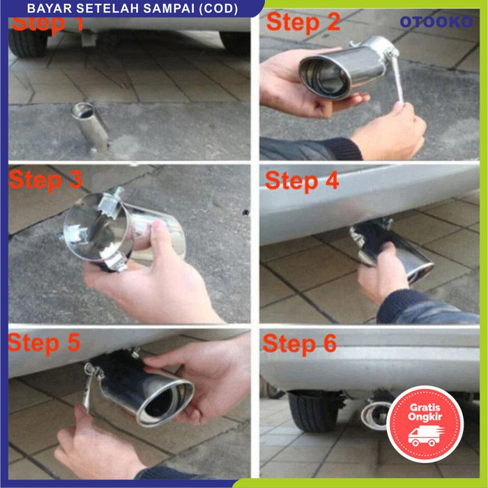 Knalpot uung universal Muffler all mobil  Muffler cutter buntut Cover Dekorasi ujung Knalpot Mobil Universal