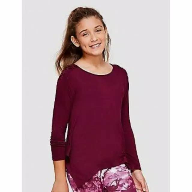 Kaos santai anak remaja cewek perempuan lengan panjang basic branded justice original murah