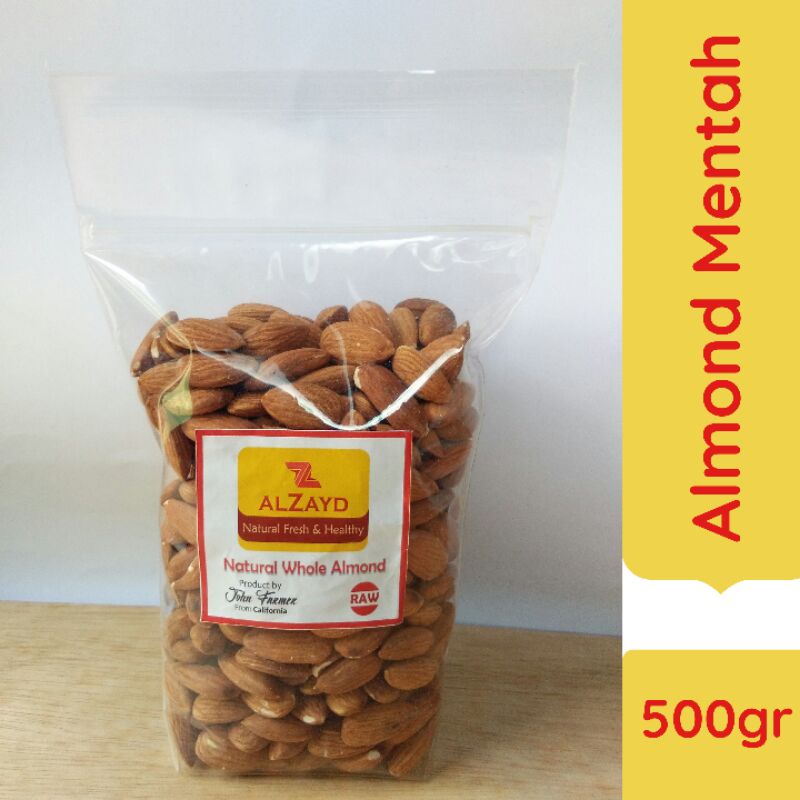 

Kacang Almond Mentah Utuh Almond Raw Whole 500gr