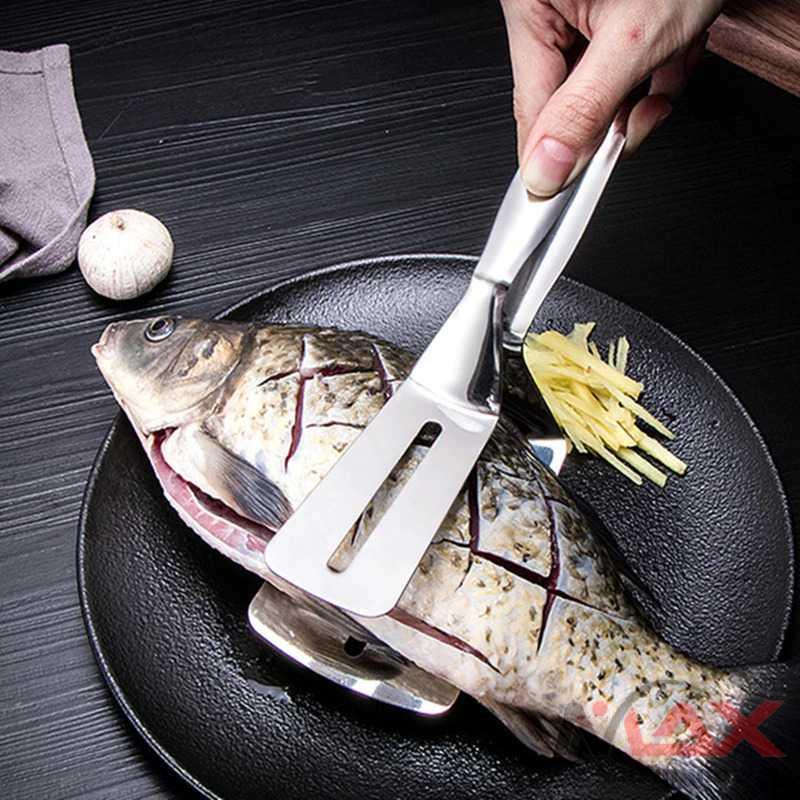 Spatula masak HILIFE Spatula Tong Frying Fried Steak Fish Shovel Masak Goreng H2350 Warna Silver