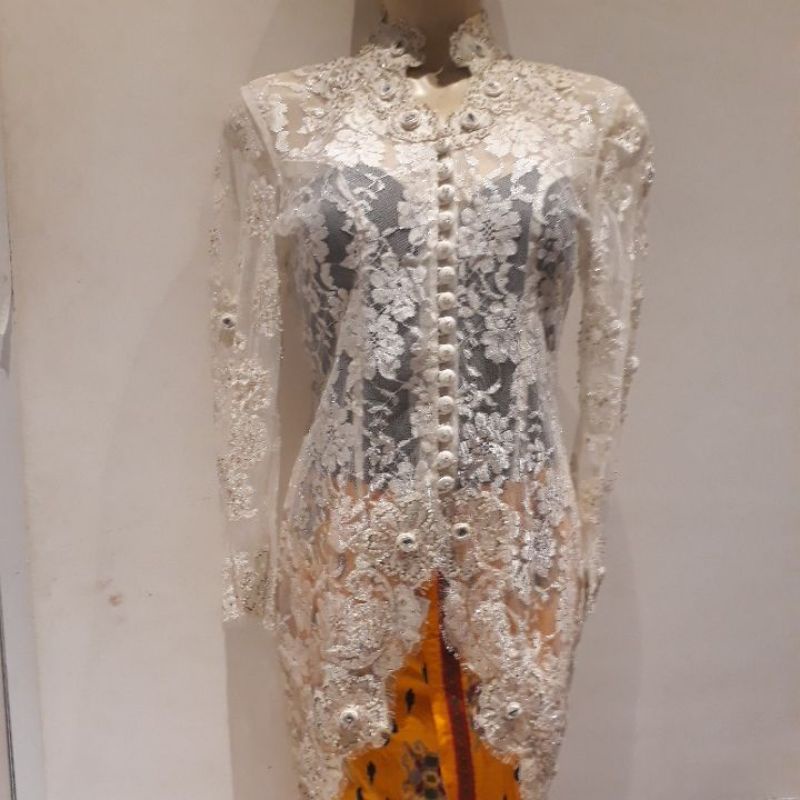 kebaya brokat prancis pernikahan pesta khusus murah kawin baju putih bagus berkualitas 54