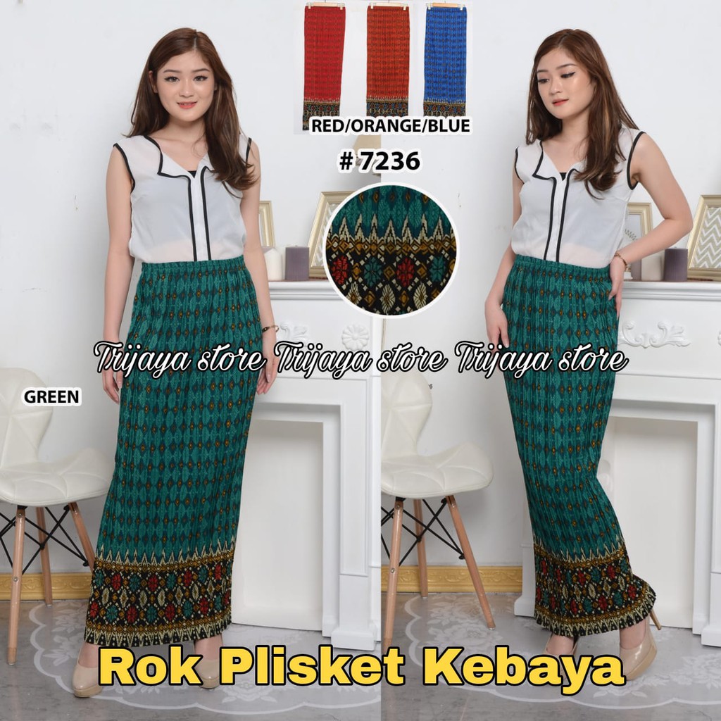 Trijaya . rok plisket batik murah Allsize / bawahan kebaya batik / rok trendy