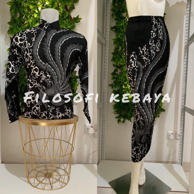 ( COD ) Baju Batik Couple / Batik Set / Batik Couple Pesta/ Batik Lengan Panjang Couple Rok / Batik 