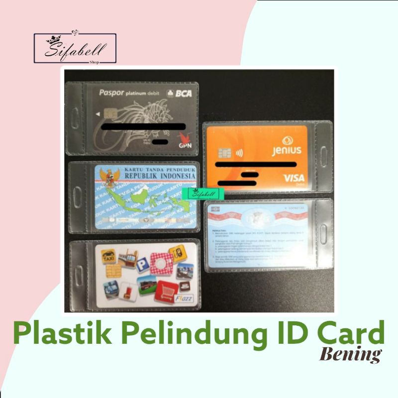 Plastik Pelindung Kartu Name Tag E-Toll eMoney ATM KTP SIM MRT ID Card Plastik ATM