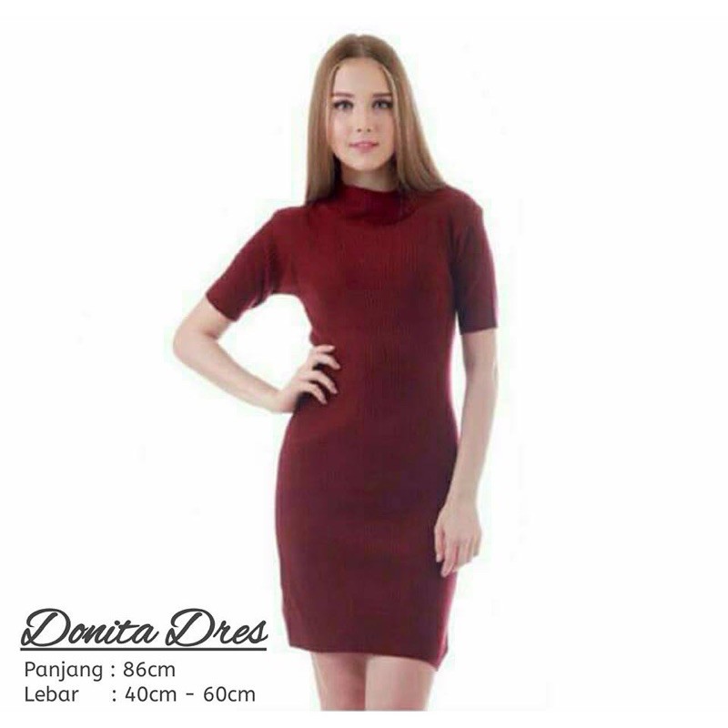 Dress Turtleneck Dewasa Polos