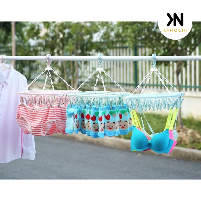 Gantungan Jemuran 32 JEPIT Serbaguna Baju Pakaian Kaos Kaki Laundry