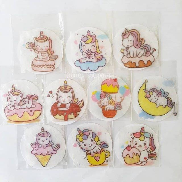 

Stiker Nasi tema Unicorn