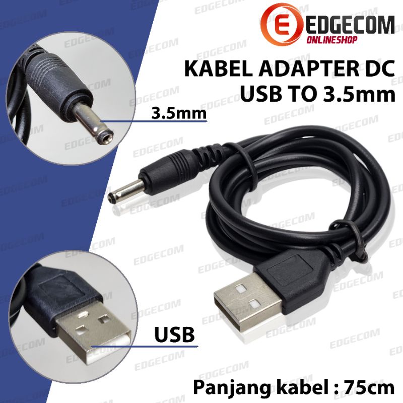 Kabel USB 5V to DC 3,5mm / Kabel Power 5V1A