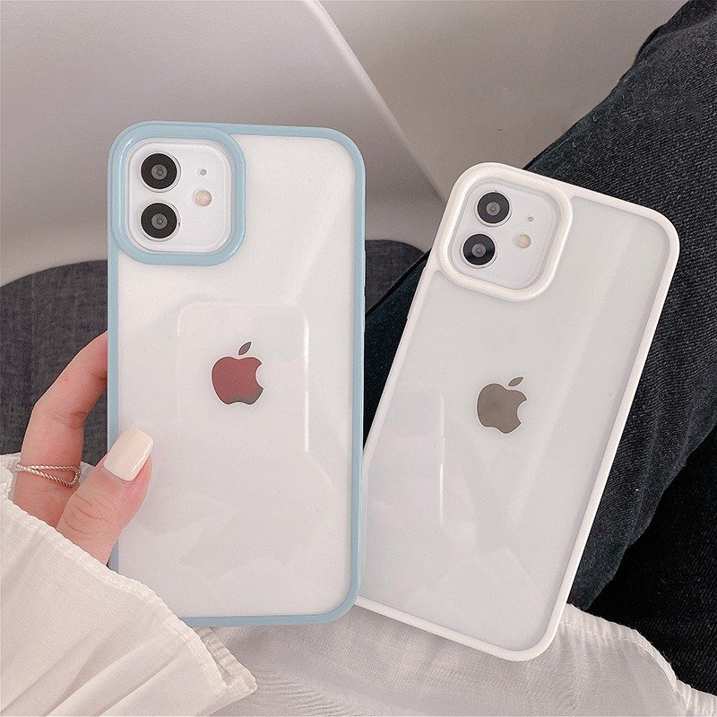 Shockproof Bumper Crystal Clear Phone Case for IPhone 13 Pro Max 12 11 Pro Max X Xs Max XR 8 7 Plus Candy Color Anti-slip Soft TPU Cover