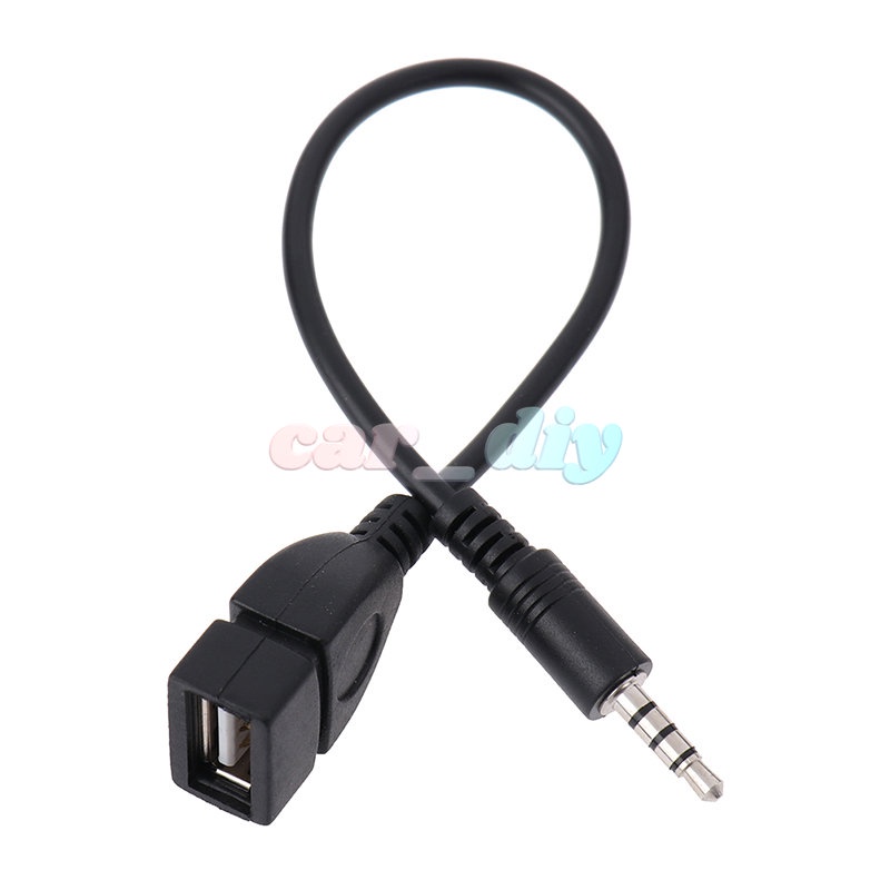 Kabel Konverter Audio AUX 3.5mm Ke USB Warna Hitam Untuk Headphone / Mobil