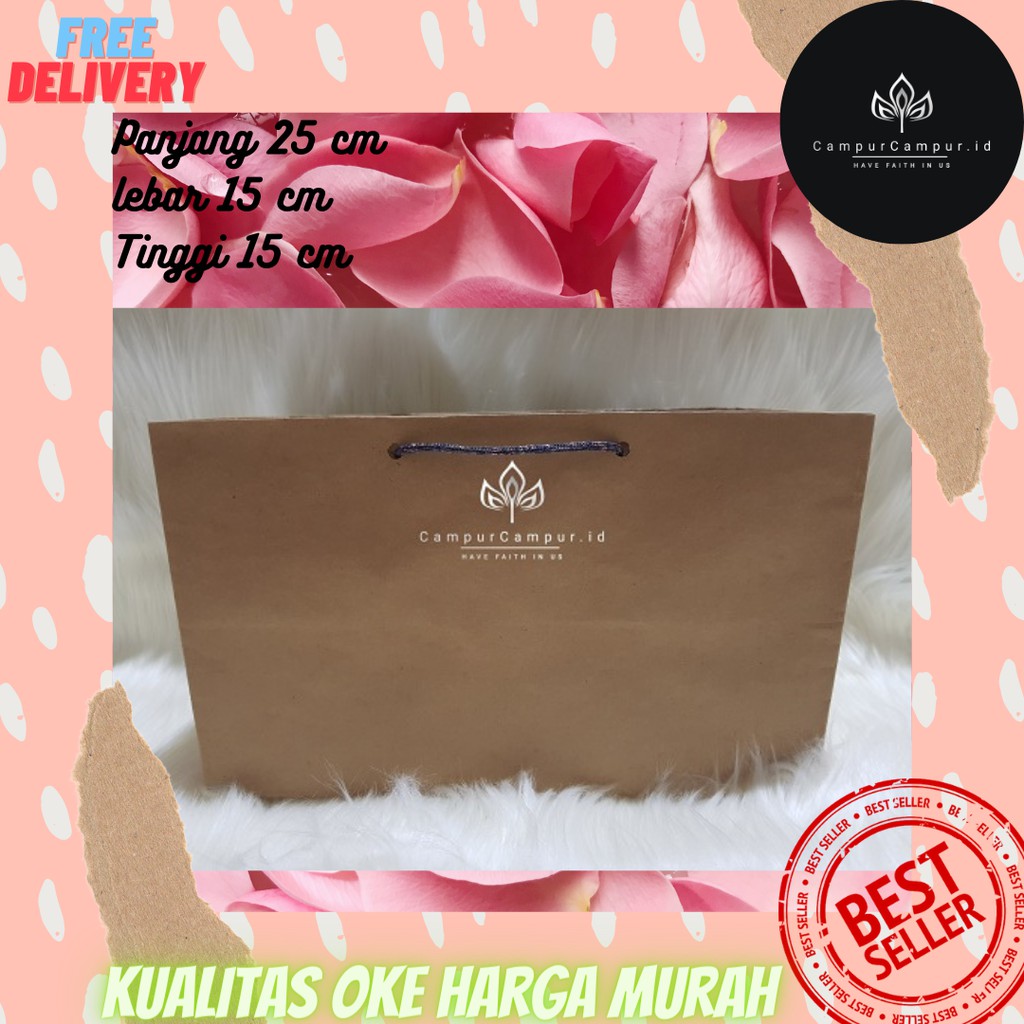 

PAPERBAG MAKANAN POLOS KRAFT 25X15X15