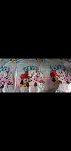 Kain Sprei Meteran Motif Bt21 Springtime Biru