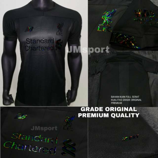 JERSEY BOLA LIVERPOOL BLACKOUT 2019-2020  LIMITED EDITION BLACK OUT GRADE ORIGINAL