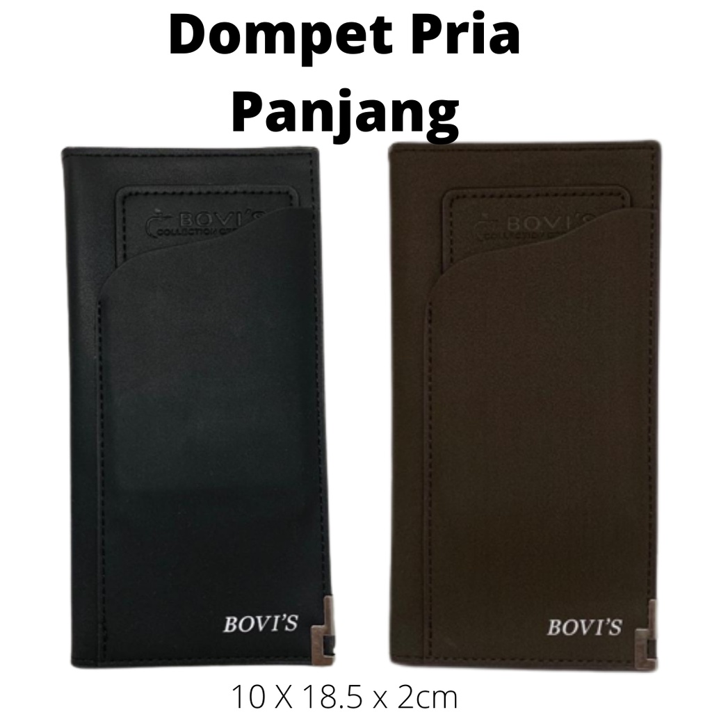 Dompet Pria Panjang Import Polos Tipis Original Branded Bovis Harga Murah Kualitas Terbaik Bahan Premium Berkualitas