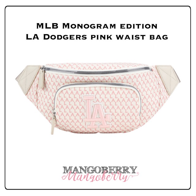 MLB LA Dodgers monogram waist bag - PINK 100% original hip sack belt bag