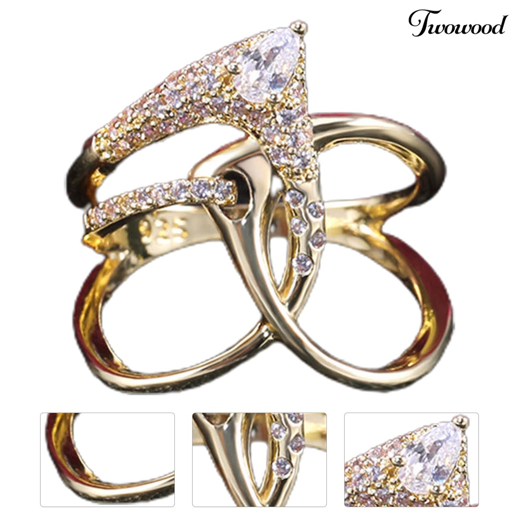 Twowood Irregular Shape Fidget Ring Not Easy to Break Jewelry Luxury Unique Ladies Ring for Party