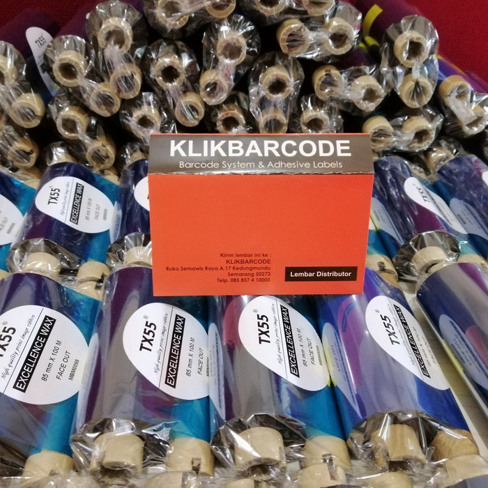 

PROMO BARCODE RIBBON SONY EXCELLENT WAX TX55 85 MM X 100 M CORE 1/2" (F/O) MURAH