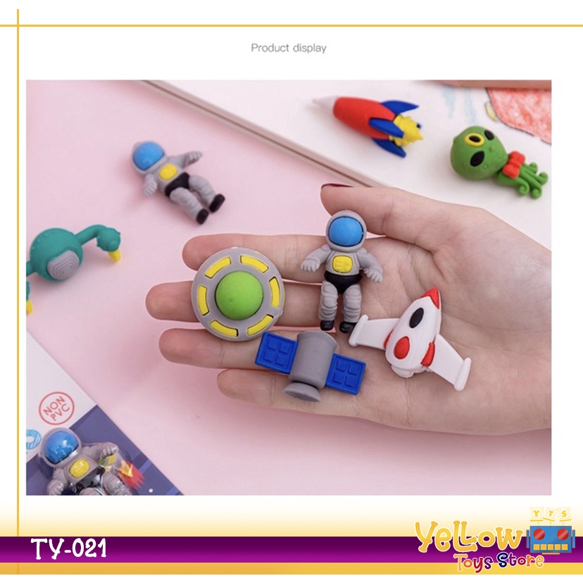 

4pcs/Set Penghapus Unik Non-PVC Anak Rocket Astronot Alien-TY-021