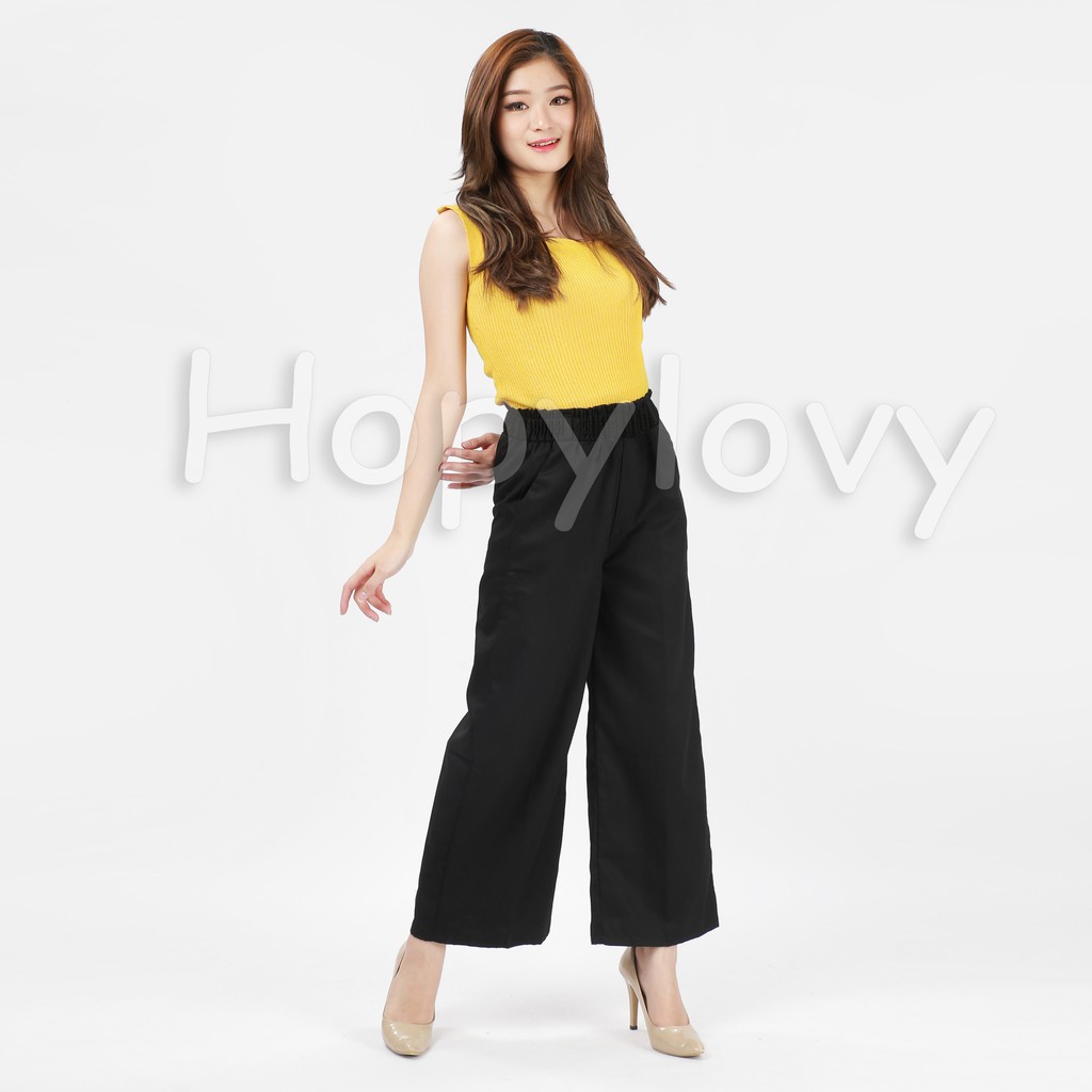 HOPYLOVY - Celana Kulot Wanita bahan Katun American Drill Jesika