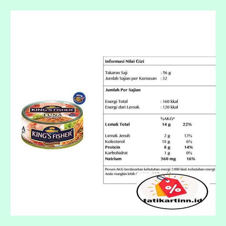 

T4Tksot Paket 24 Pcs King'S Fisher Tuna Canned Hot Spicy 170Gr Daging Tuna Sotytat