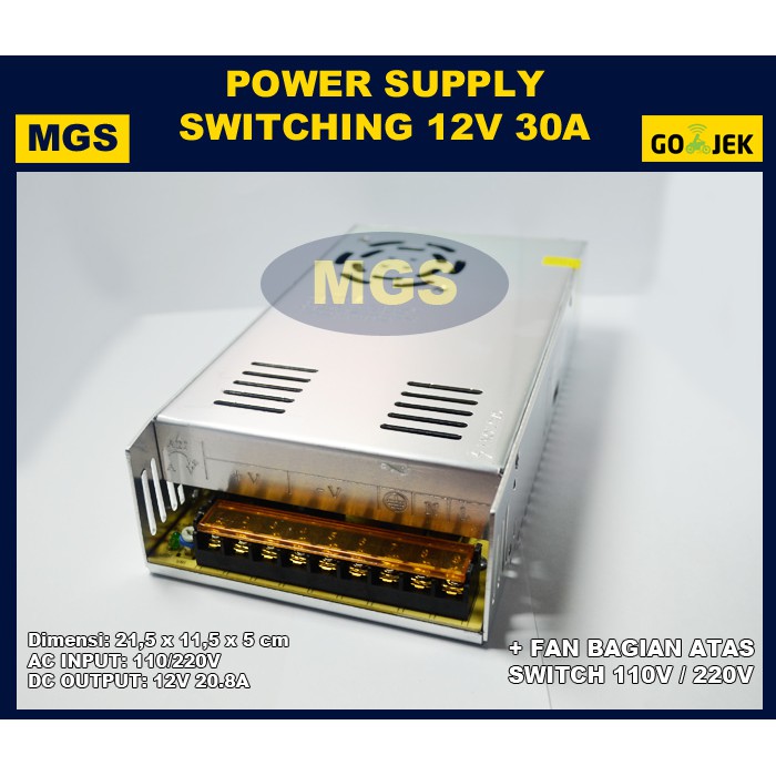 Power Supply Switching 12V 30A Kualitas B