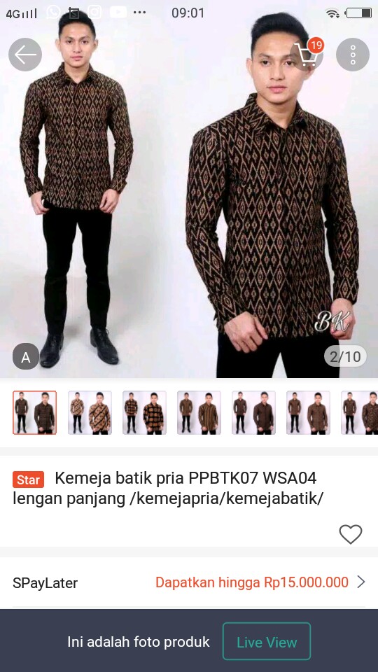Kemeja Batik Pria Ppbtk07 Wsa04 Lengan Panjang /kemejapria/kemejabatik/batikpriabatikmodern