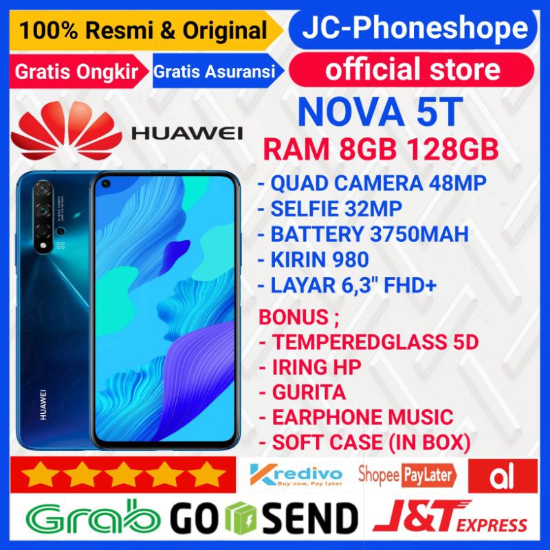 Jual HUAWEI NOVA 5T RAM 8GB ROM 128GB GARANSI RESMI | Shopee Indonesia