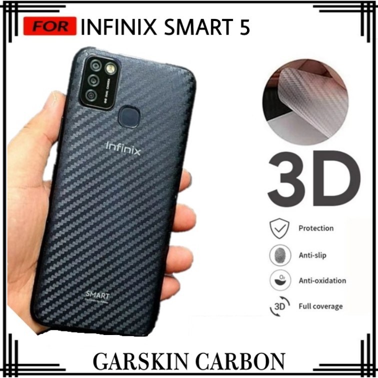 GARSKIN INFINIX SMART 5 SKIN HANDPHONE CARBON 3D ANTI GORES BELAKANG