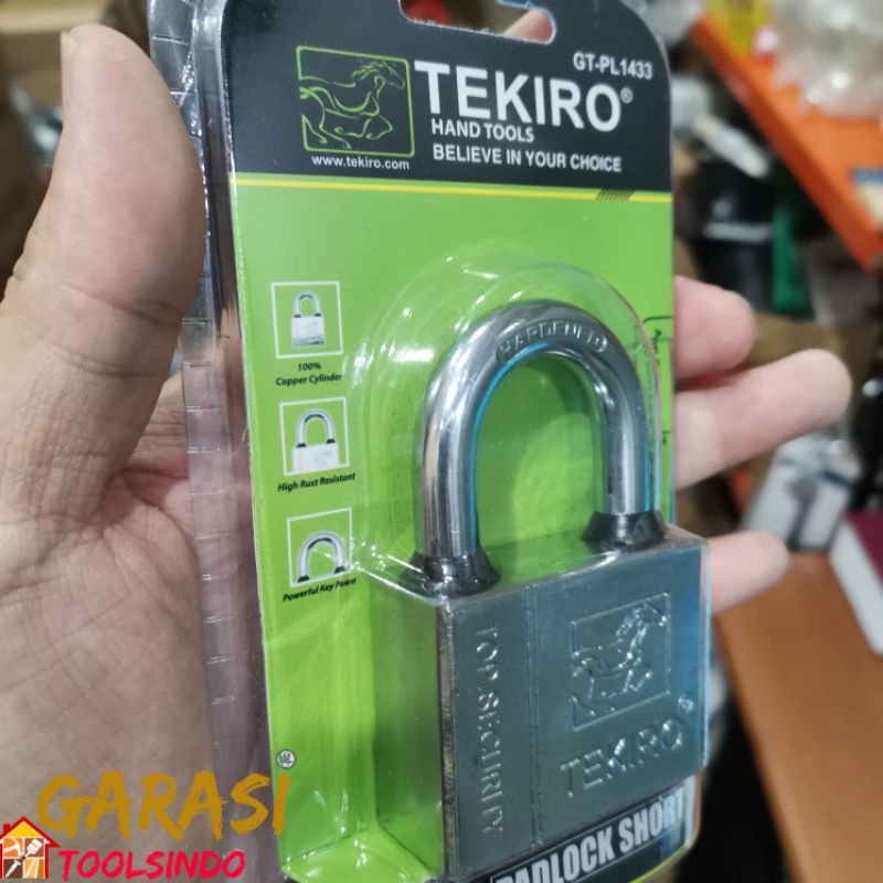 TEKIRO kunci gembok 50 mm pendek padlock short gembok leher pendek