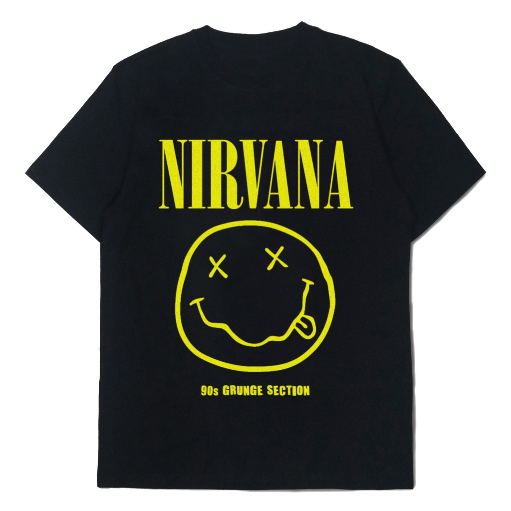 Kaos Nirvana Logo 90s Grunge Section Bootleg - Kaos Band Vintage Combed 24s