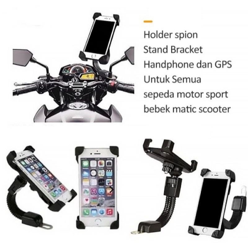 Stand Holder Motor HM21 dudukan penyangga pegangan hp pada spion motor HM-21 Promo By Sen