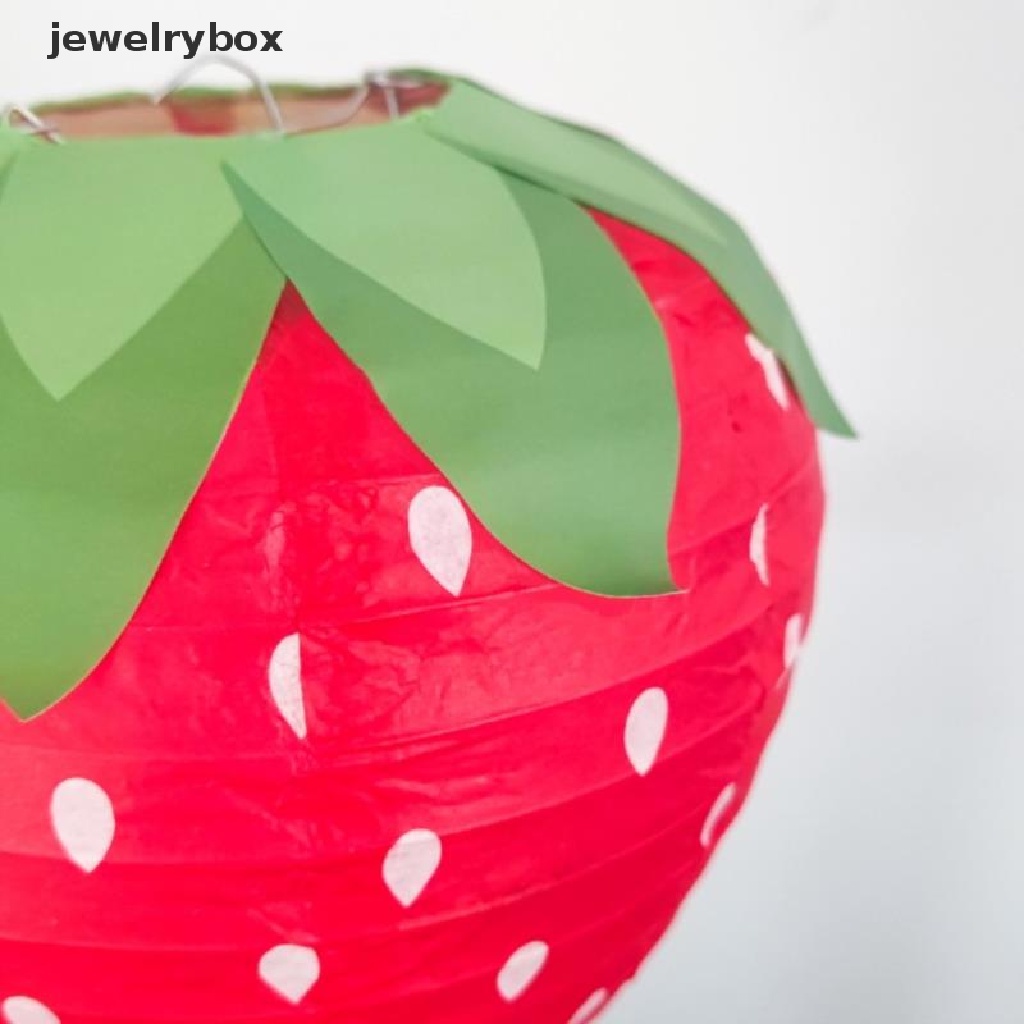 (jewelrybox) Lampion Kertas Gantung Bentuk Strawberry 3D Untuk Dekorasi Pesta Ulang Tahun