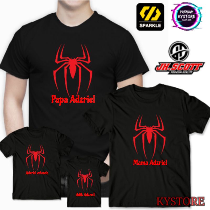 Spiderman Kaos Simple Atasan Pria Lengan Pendek M-XXL - Hitam