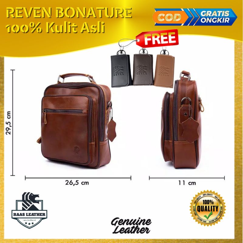 Tas Selempang Pria Kulit Tas kerja traveling Sling bag Pria Cowok Kulit Sapi original